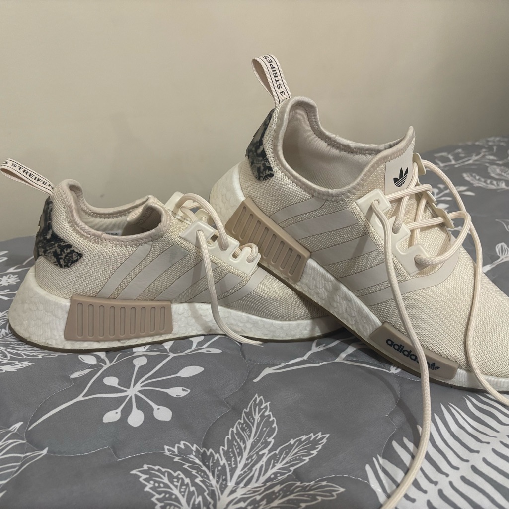 Adidas Beige And White Nmd Sneakers